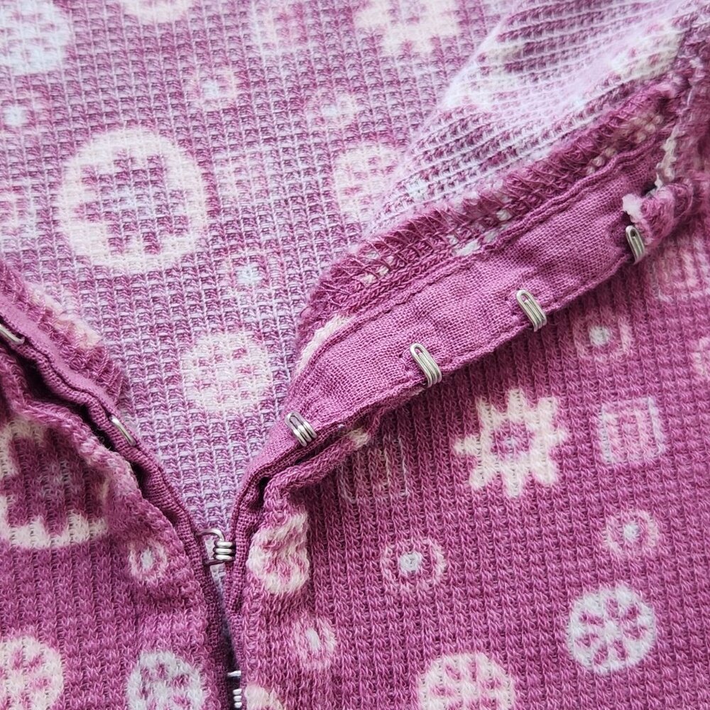 Free People Intimately Home Alone Pink Floral Onesie Pajama Long John Comfy - Picture 6 of 9
